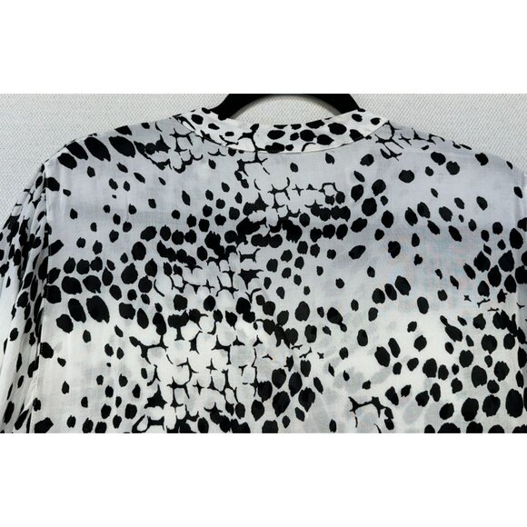 Express Womens Polka Dot Blouse Size M Black & White - Picture 11 of 11